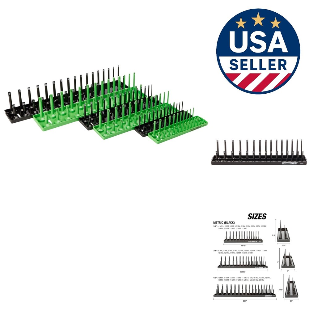 Compact 6PC Socket Storage Organizer for 1/4", 3/8", 1/2" Drive Sockets