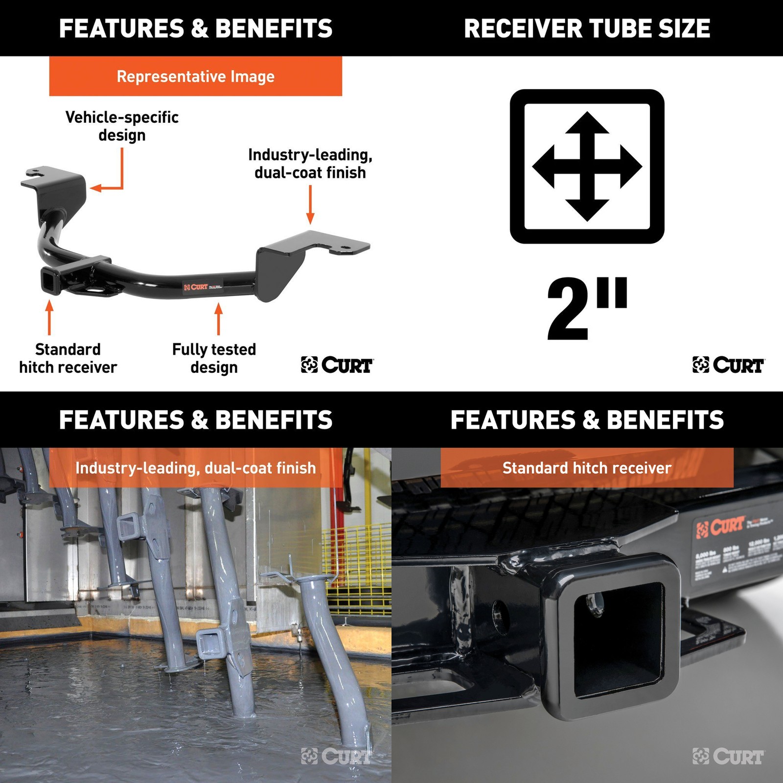 CURT Trailer Hitch + Cargo Carrier Basket Folding for 2007-2013 Outlander