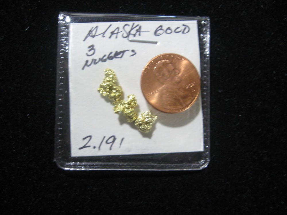 ALASKA GOLD 3 NUGGETS 2.191 GRAMS