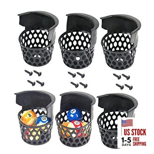 Pool Table Pockets Replacement Pockets for Billiard Table Set of 6 Plastic Web