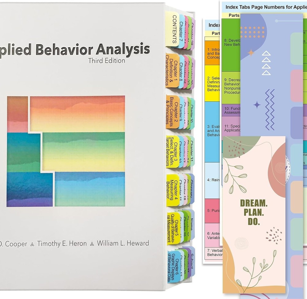 Index Tabs Applied Behavior Analysis Cooper 3Rd Edition Complete Book Tabs Set