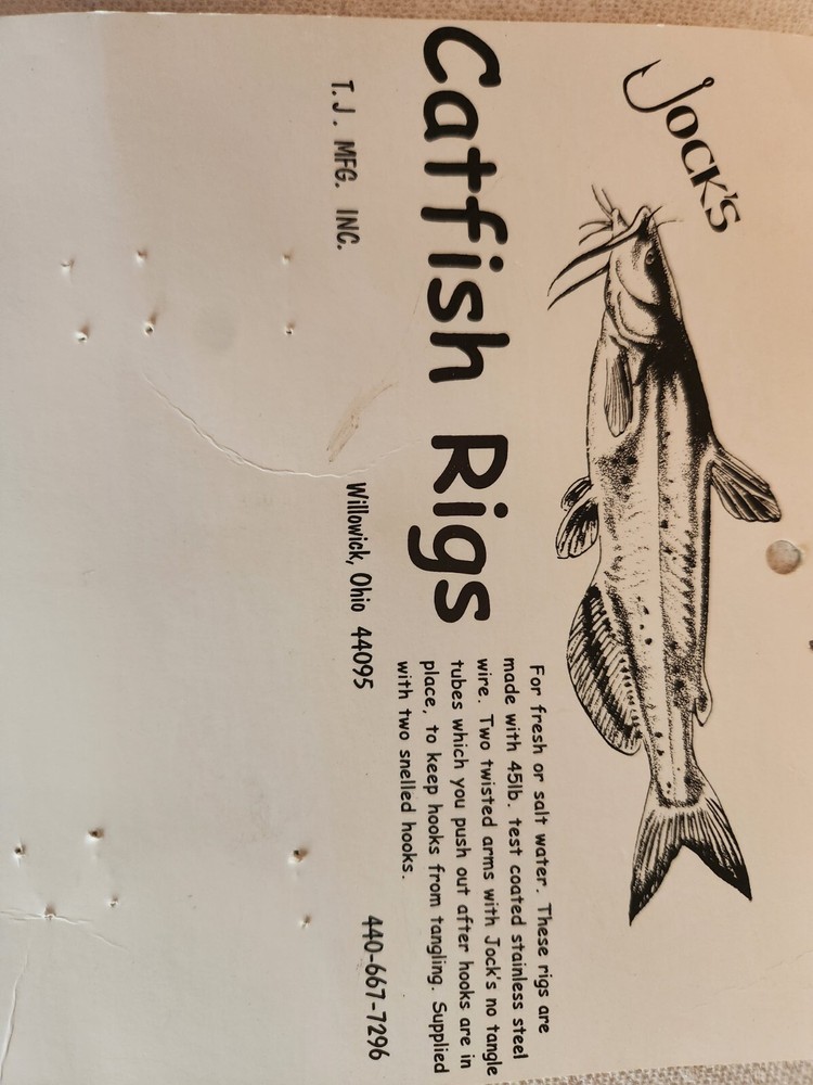 Jocks Catfish Rigs model # BR 40. Two packs per order.( also works with Perch)