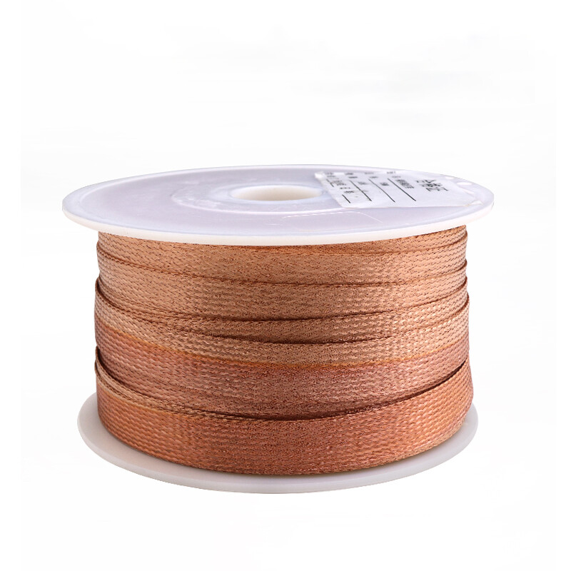 Flat Pure Copper Braid Cable Bare Copper Braid Wire Ground Lead 2mm - 28mm