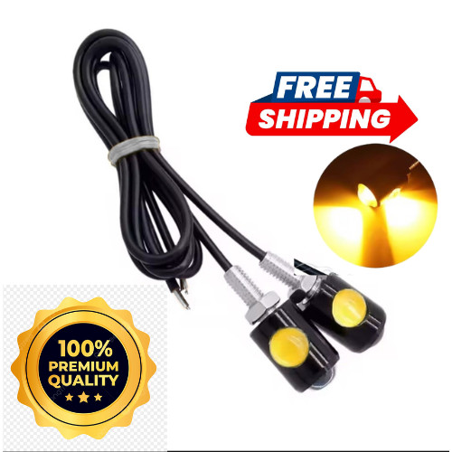 2x Universal Motorcycle Mini Amber LED Turn  Signals Indicator Light Blinker