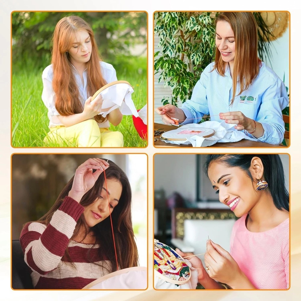 262-Piece Multicolor Embroidery Thread Set with Sewing Tools and Storage Box