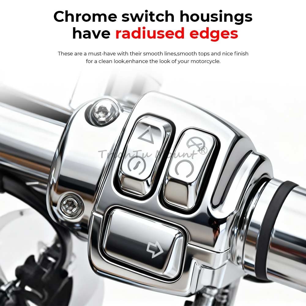 Chrome Handlebar Control Switch Housing Cover Kits For Harley Softail Heritage