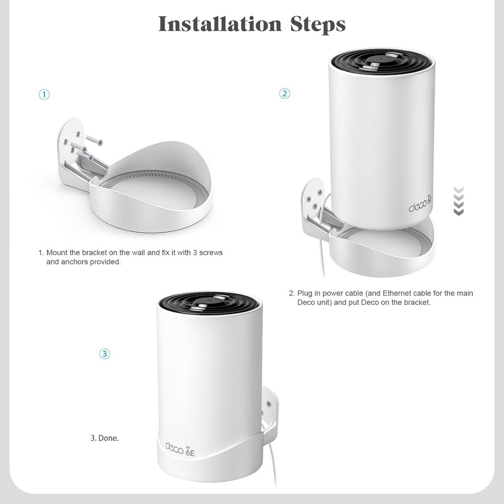 Durable Wall Mount Bracket for TP-Link Deco XE75 Pro - Effortless Setup