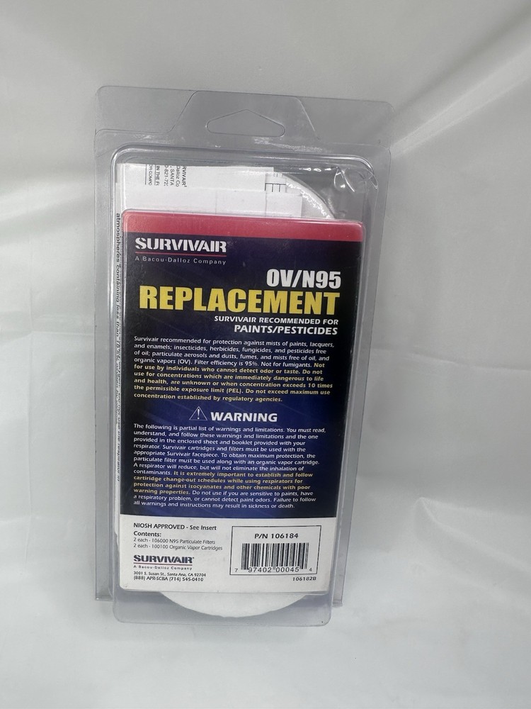 SURVIVAIR OV/N95 Class Cartridge Filter Replacement Kit