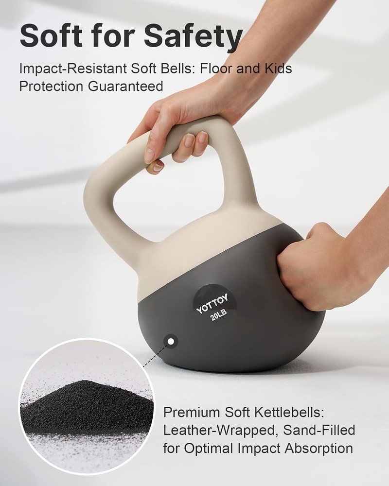 Soft Kettlebell Set for Strength Training Kettlebells& Home Workouts Wide-Handle