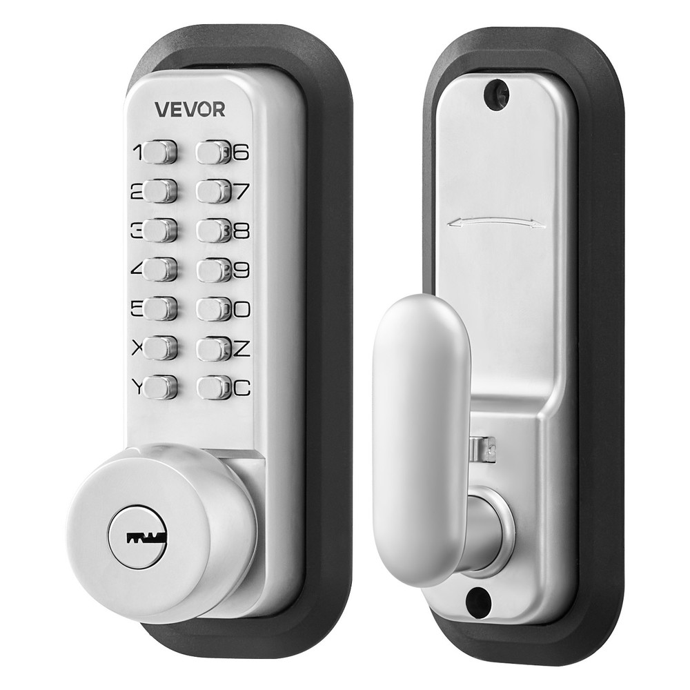 VEVOR Mechanical Keyless Entry Door Lock Keypad Door Knob 4-7 Digits Code Silver