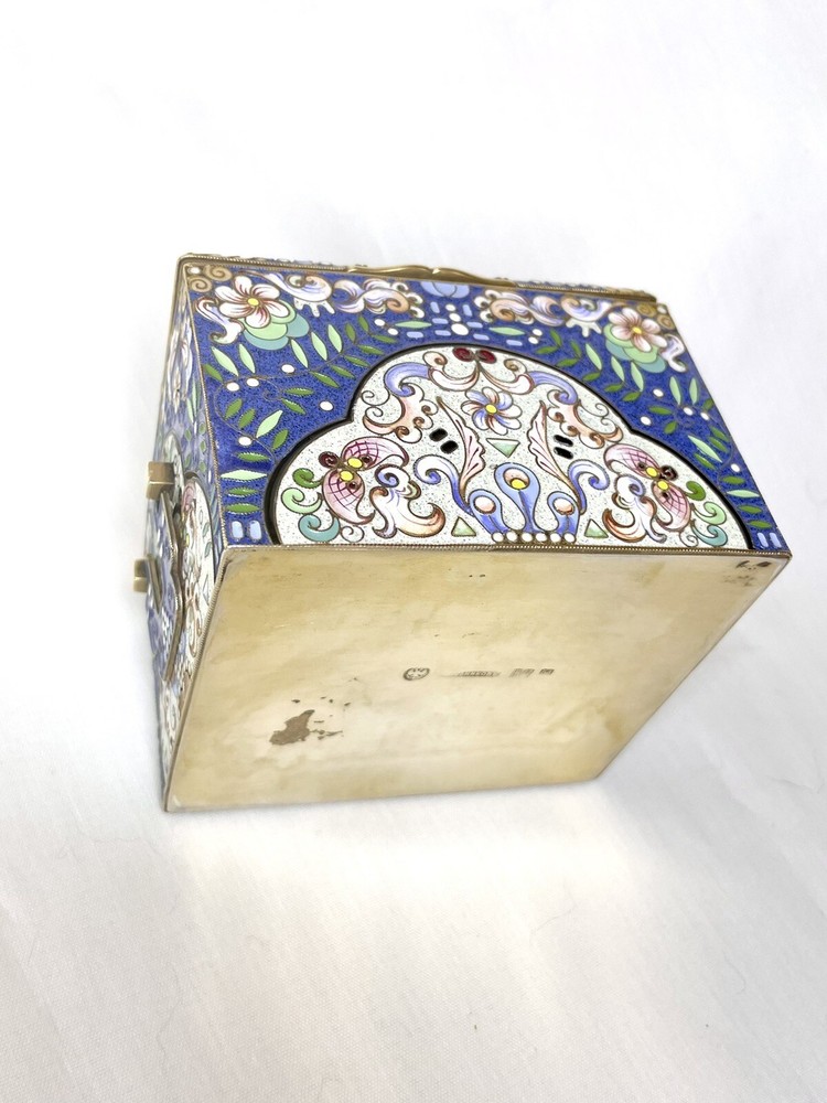Antique Russian Silver Enamel Box