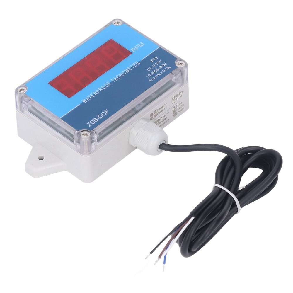 Motor Tachometer Speed Meter Sensor IP68 LED Digital Display DC 8V‑24V✈