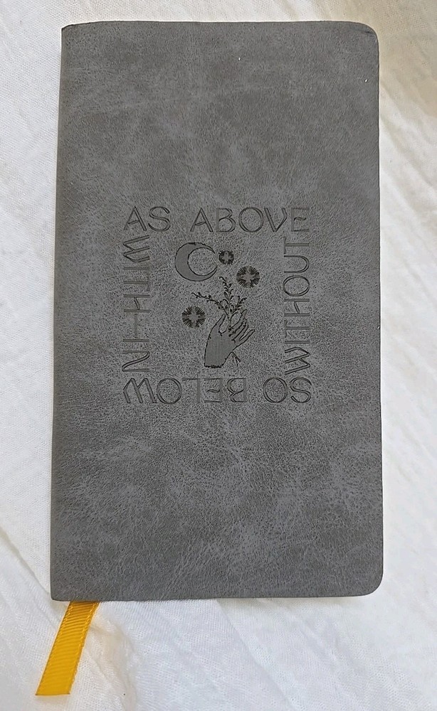 Religious Notebook As Above So Below Soft Gray Leather 7 X 4