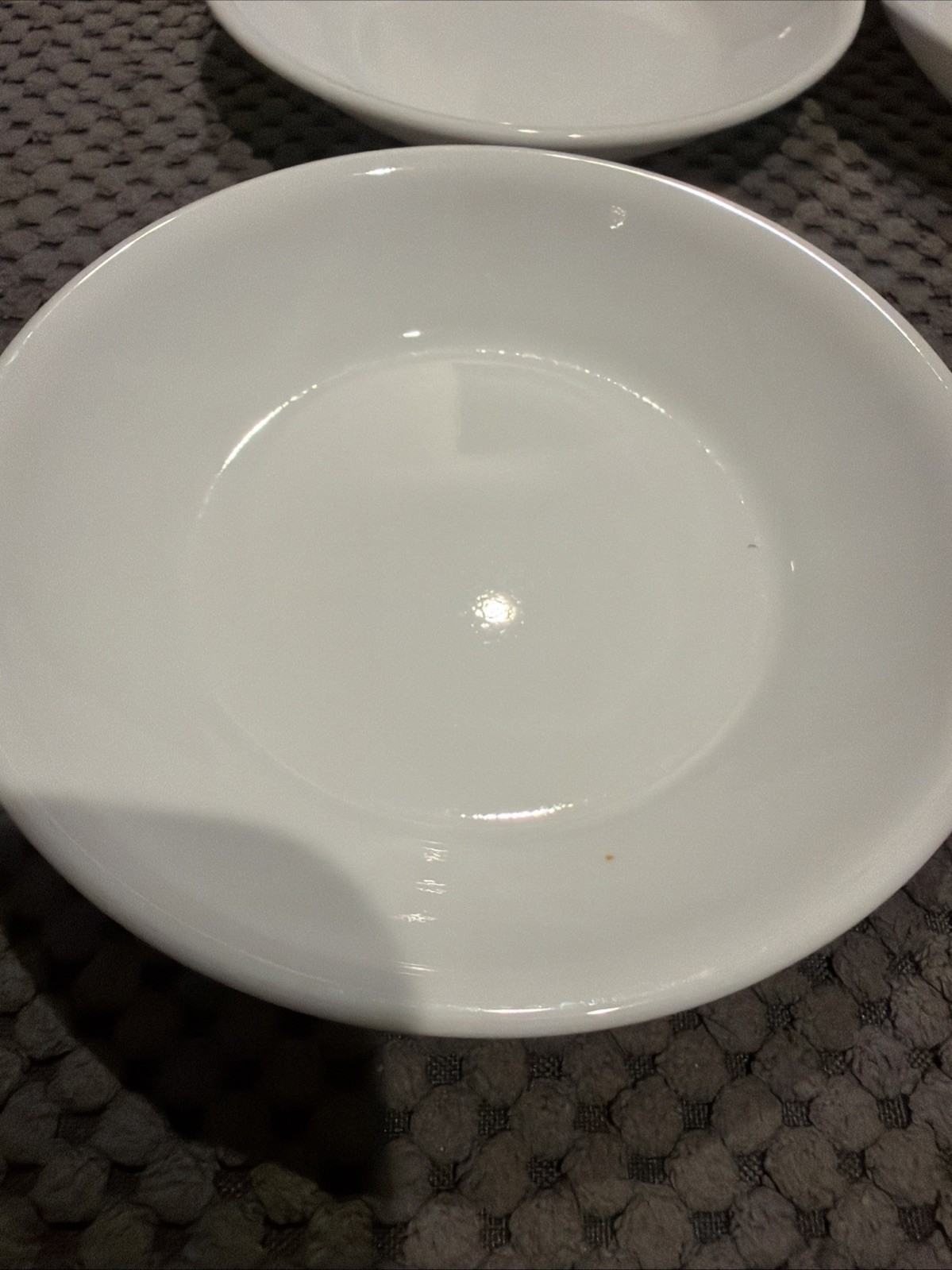 Set of 4 Corelle Winter Frost White Fruit/Dessert Sauce Bowl Plate 4.75” USA