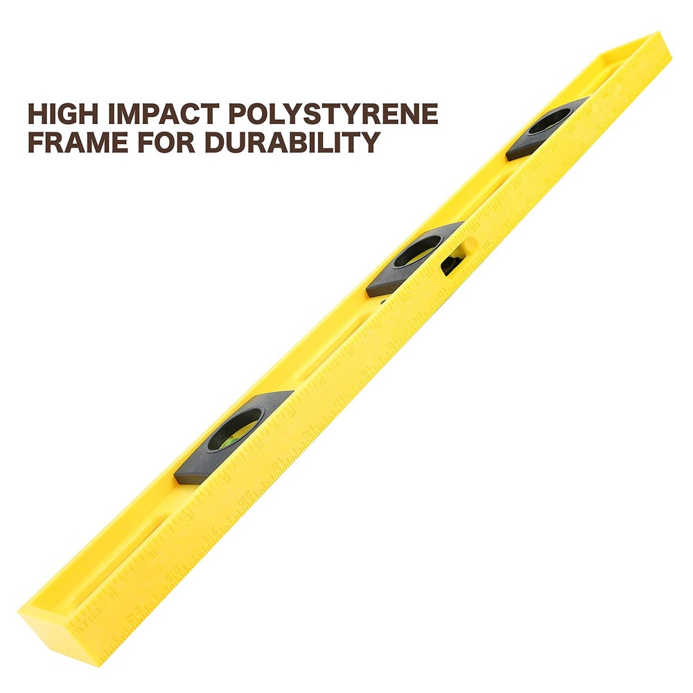 2 Ft Polystyrene Level with Impact Resistant Frame, Accurate to .001 Inch