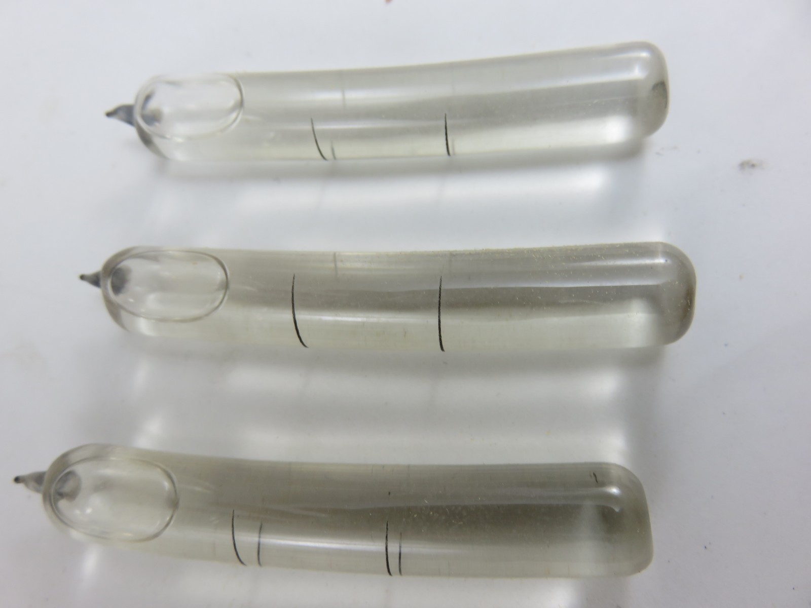 Stanley 208 Proved Level Glasses Vial 1.5" & 2" 4pc Total Vintage Made In USA