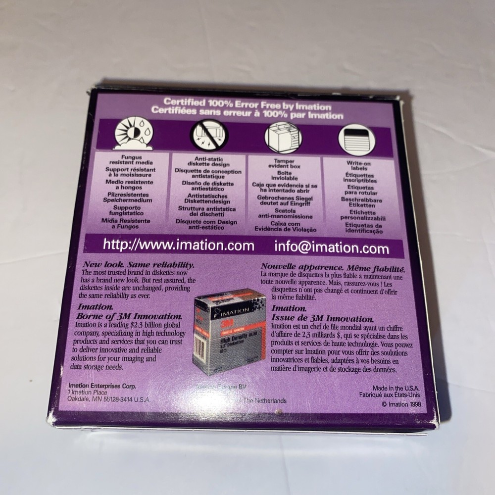 Imation 3.5" Floppy Disks Diskettes 10 Pack IBM Formatted 1.44MB 2HD Used