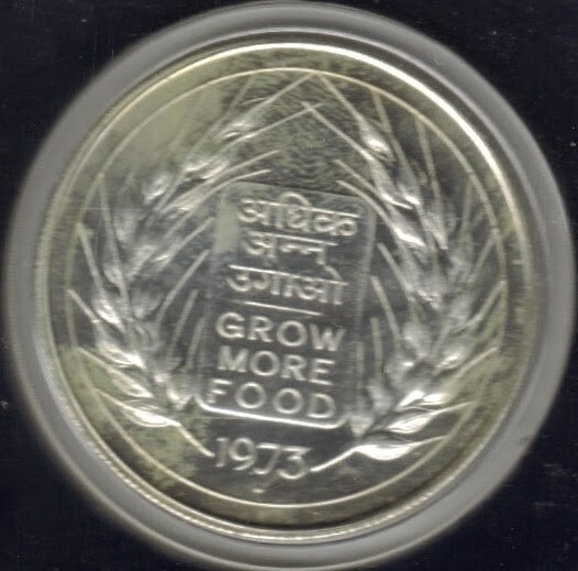 India 1973 Development Oriented 2 Silver Coin Set Rare Proof Set