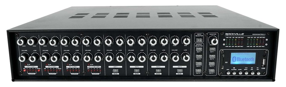 Rockville 4-Zone Matrix Multi Source Amplifier+(20) 6.5" White Ceiling Speakers