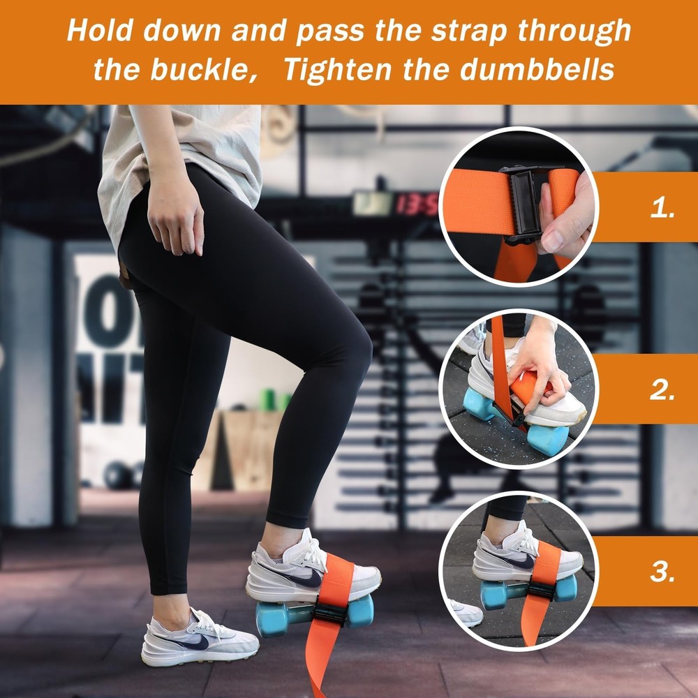 SEBIT Hamstring Curl Strap,59 inches Adjustable Squat Strap Foot Dumbbell Str...