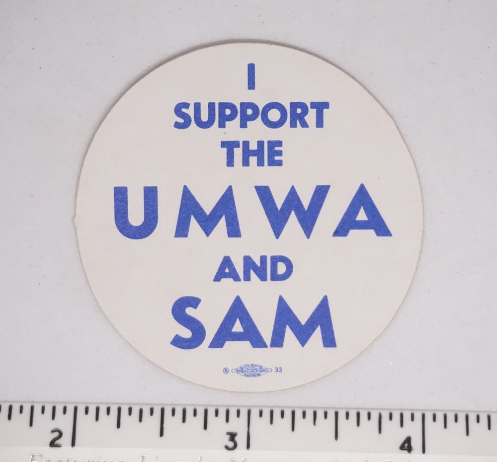 UMWA Union Sticker Mining Support Vintage Coal Miner Sam