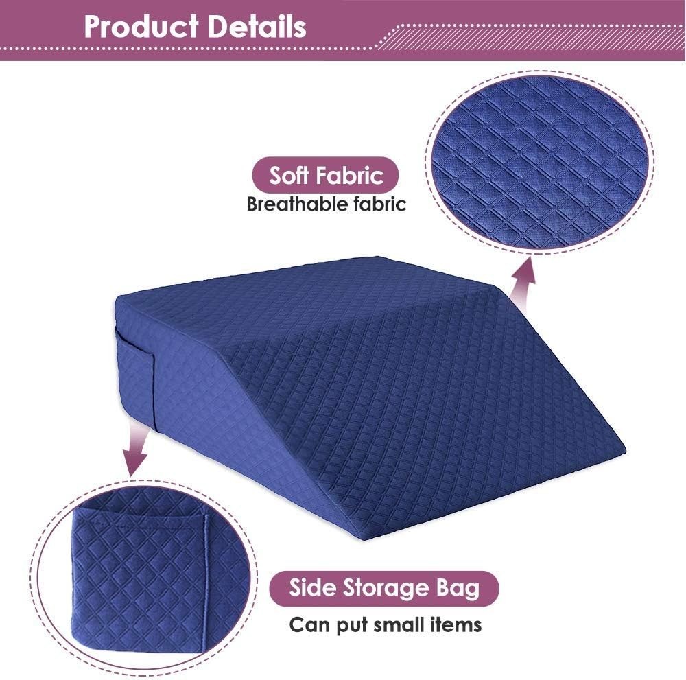 Wedge Pillow Cover case Leg Elevation Pillowcase Knee Post-Surgery Bed Wedge ...