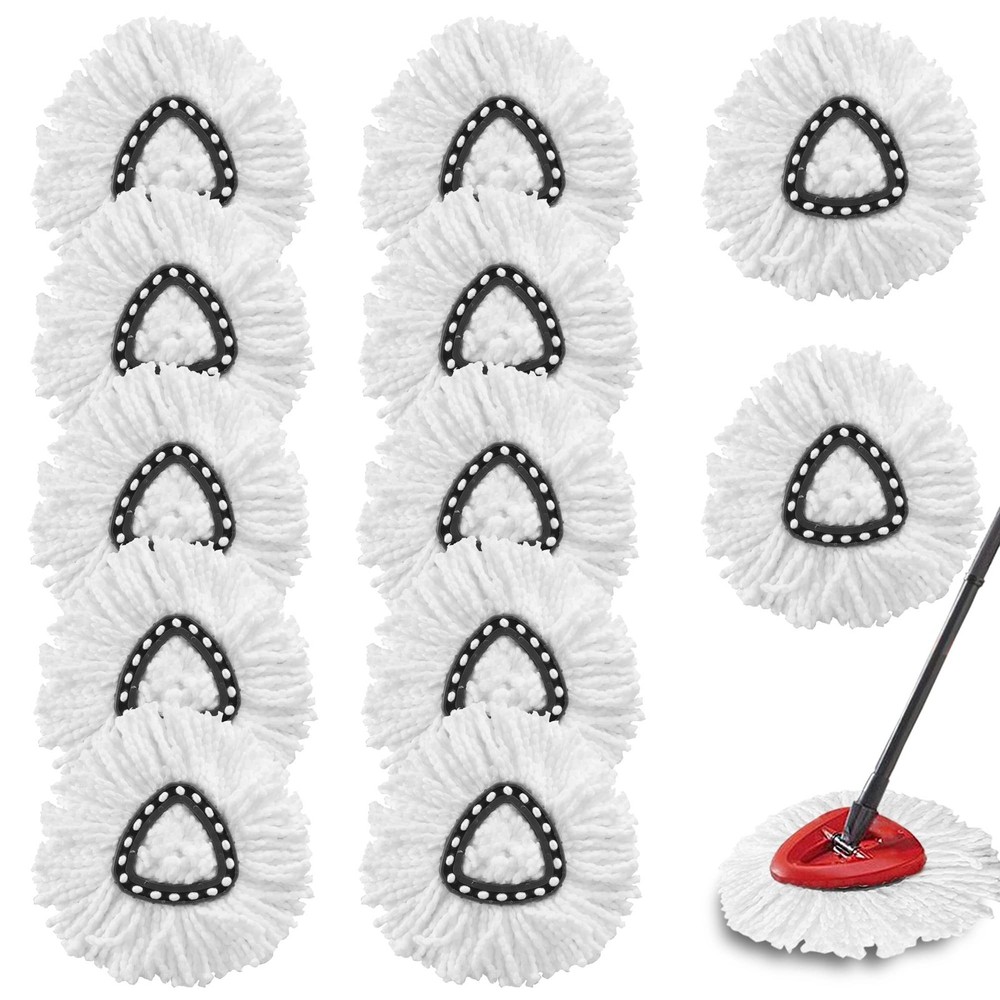 12Pack Spin Mop Replacement Heads for O Cedar, 100% Microfiber Mop Head Repla...