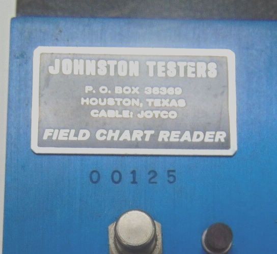 JOHNSTON TESTERS FIELD CHART READER PART NO.00125 0-90 PSI LENGTH 1FT.