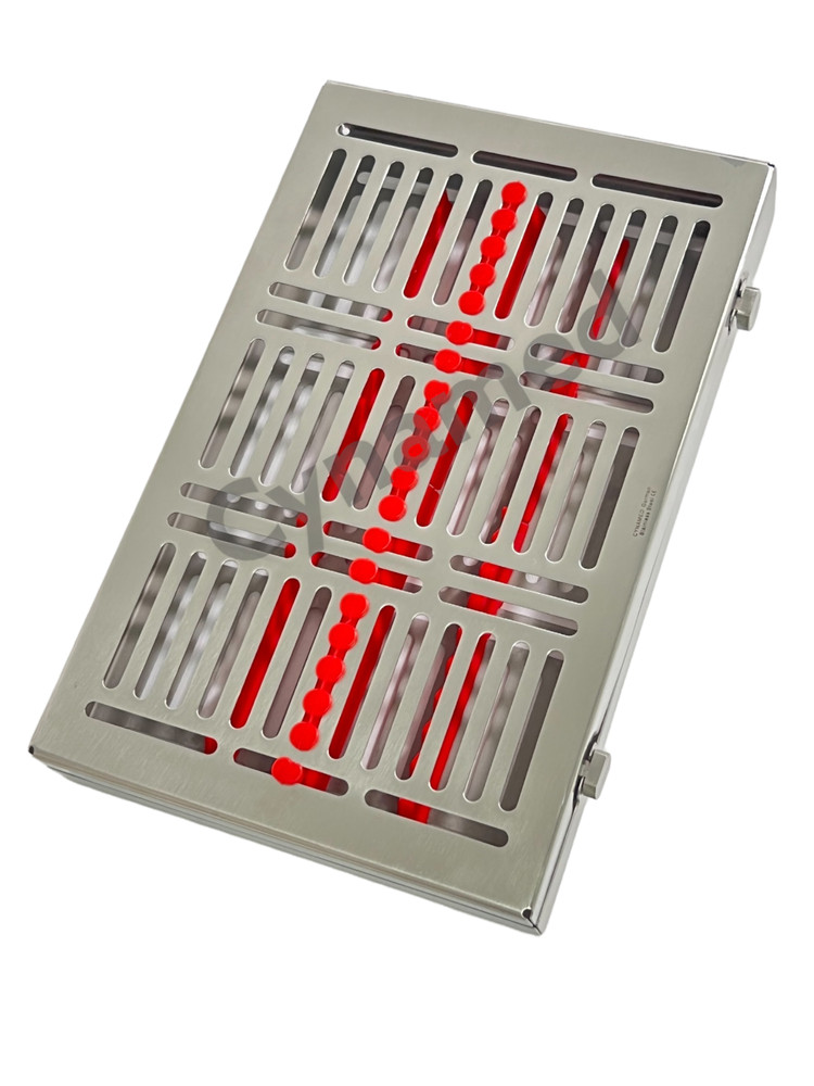 Sterilization Box with Detachable Lid & 2 Button Locks, Fits 20 Handpieces,Large