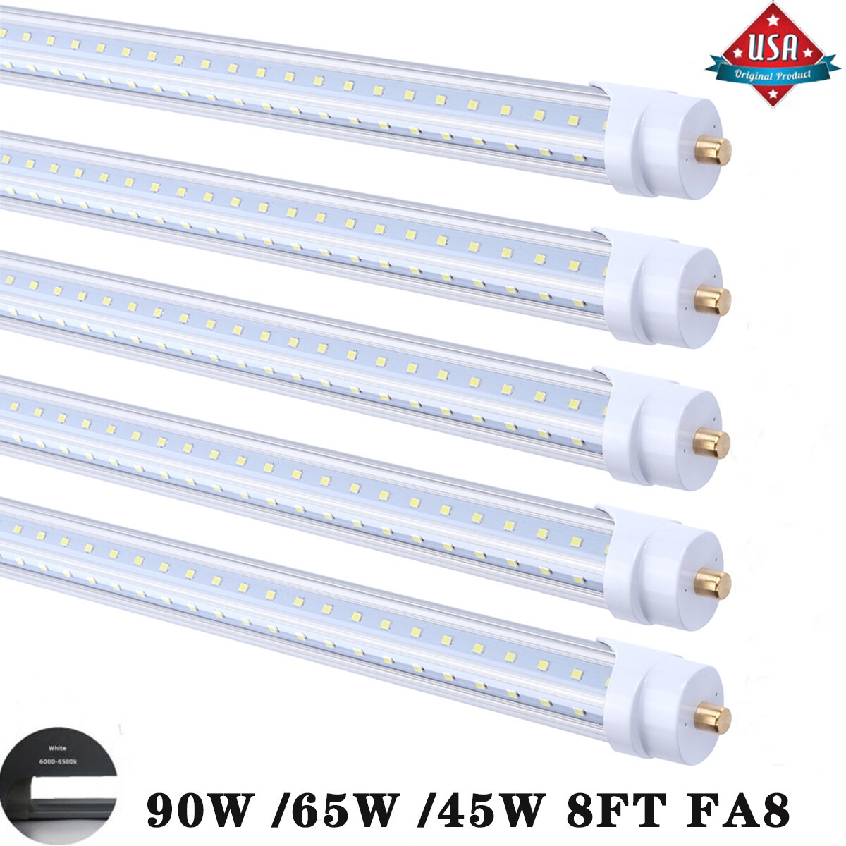 90W 8FT Led Tube Light Bulbs FA8 8 Foot Led Shop Light 65W 45W T8 T12 Single Pin