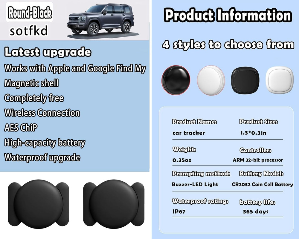 2 Pack No Subscription GPS Tracker for Vehicles,Car Tracker Device Hidden,Tracke