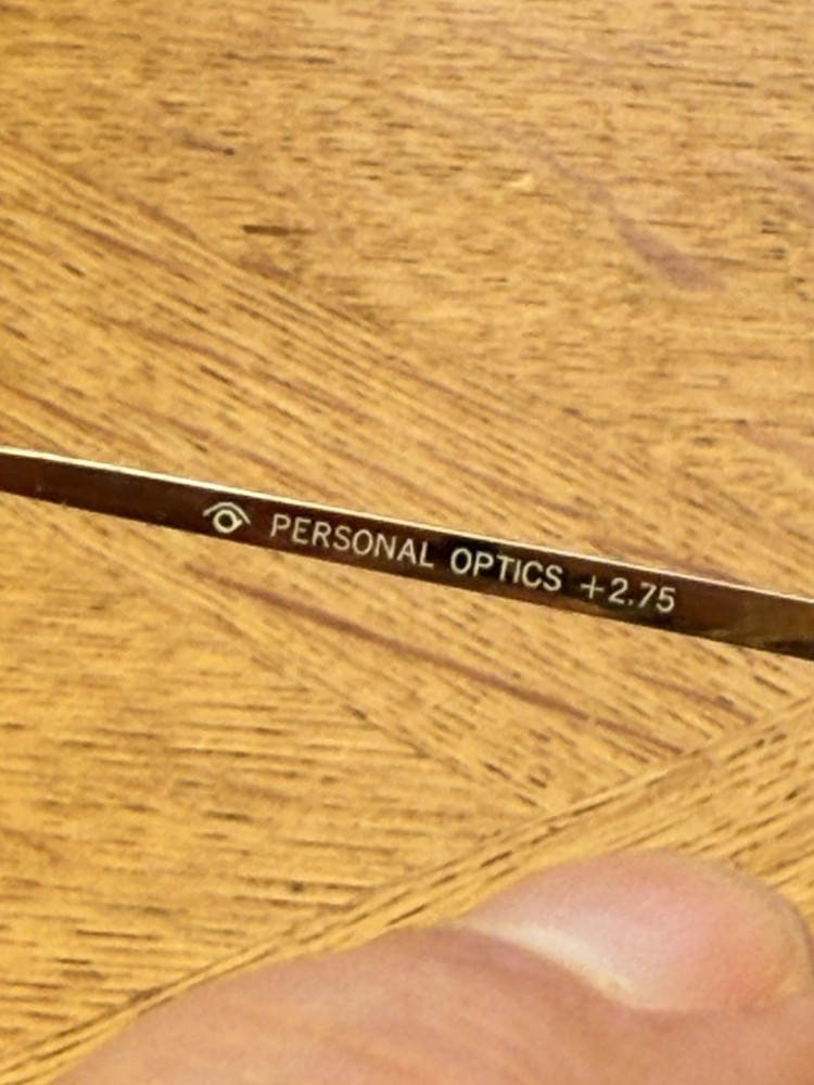 Vintage Gold Frame Glasses 2.75