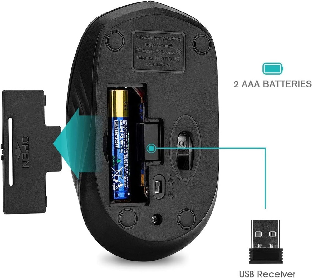 Wireless Noiseless Mouse,2.4G Portable Computer Mice for PC, Laptop, Windows,...