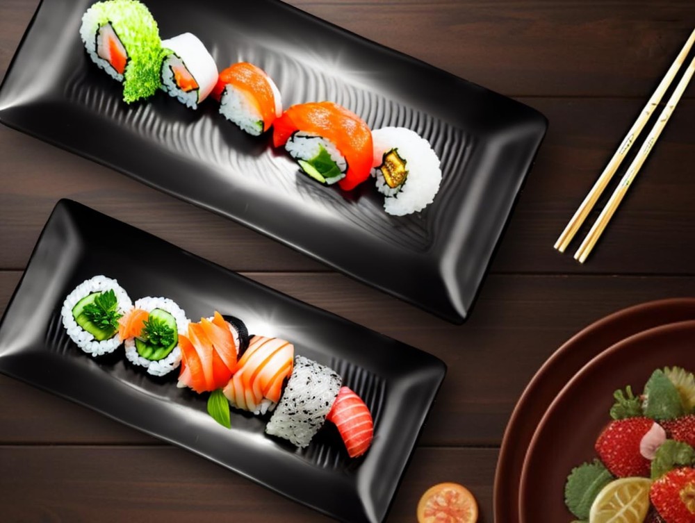 ELEVATEQUEST Multisize Serving Platters/Sushi Plate 3pcs set (10''/12'' plates/4
