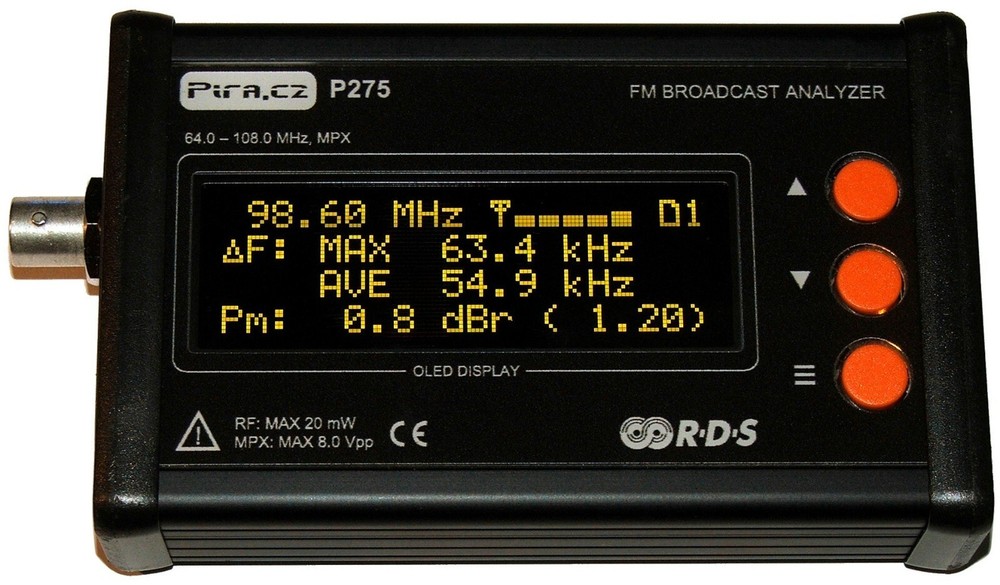 PIRA P275 FM Broadcast Analyzer Modulation Meter RDS Decoder