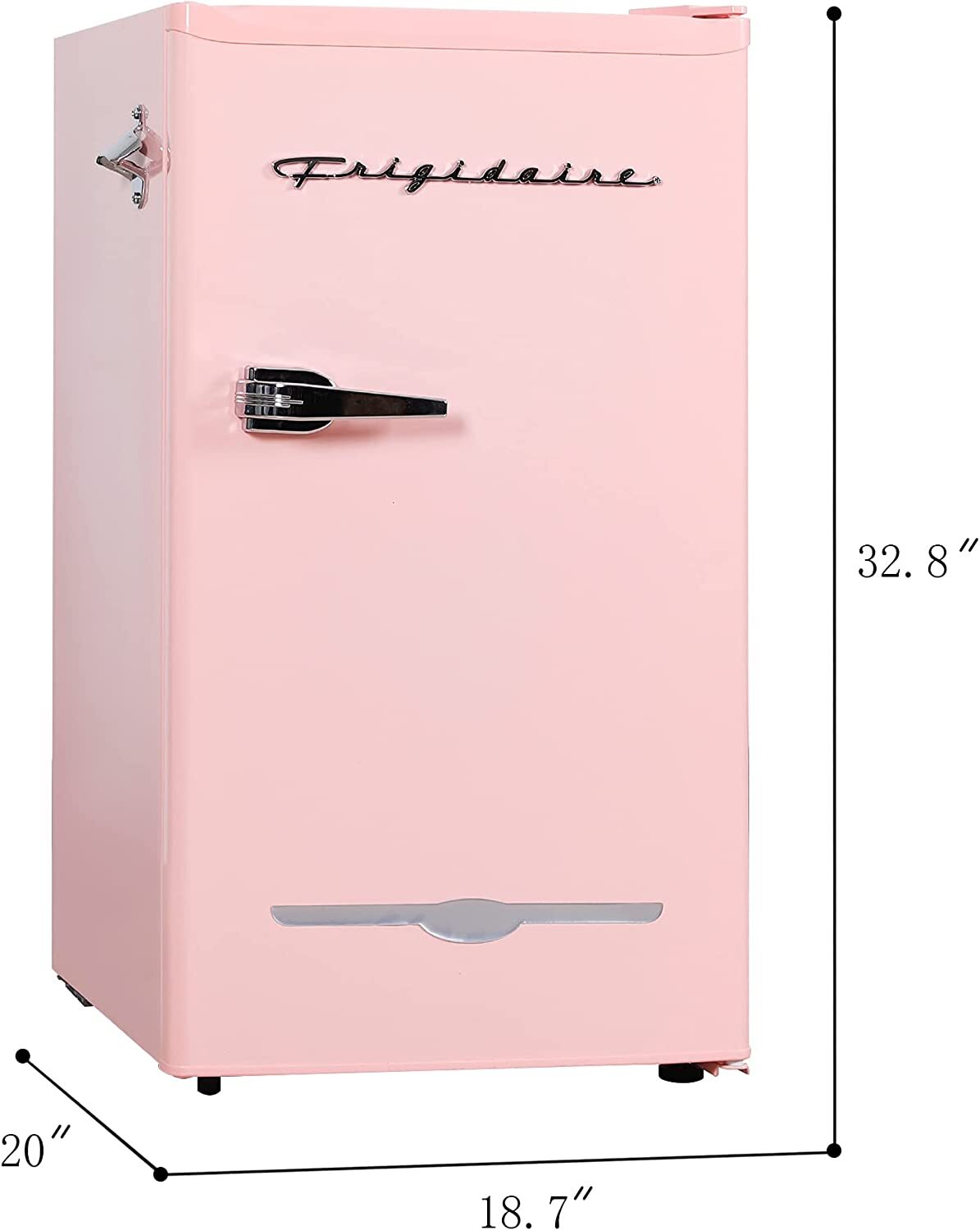 Retro Pink Mini Fridge Retro 3.2 cu ft Girls Dorm Office Compact Refrigerator