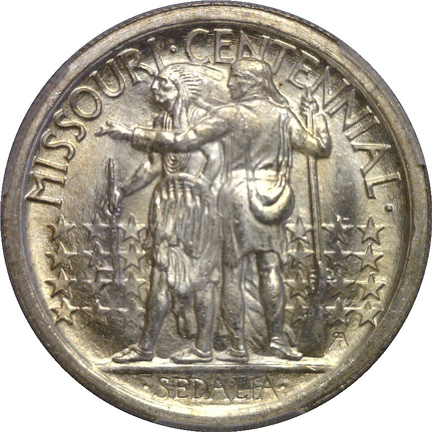 1921 Missouri, 2x4 Commemorative Half Dollar PCGS MS-65
