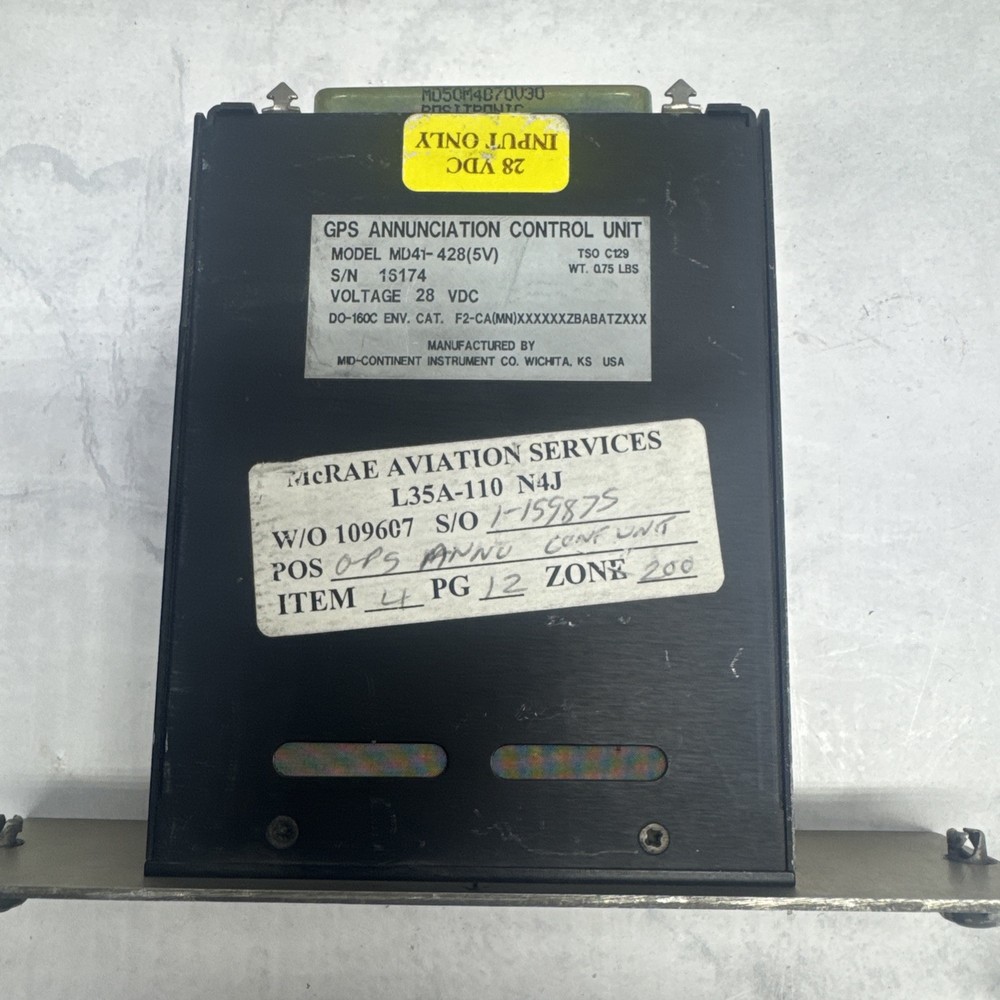GPS Annunciation Control Unit MD41-428 Removed Working