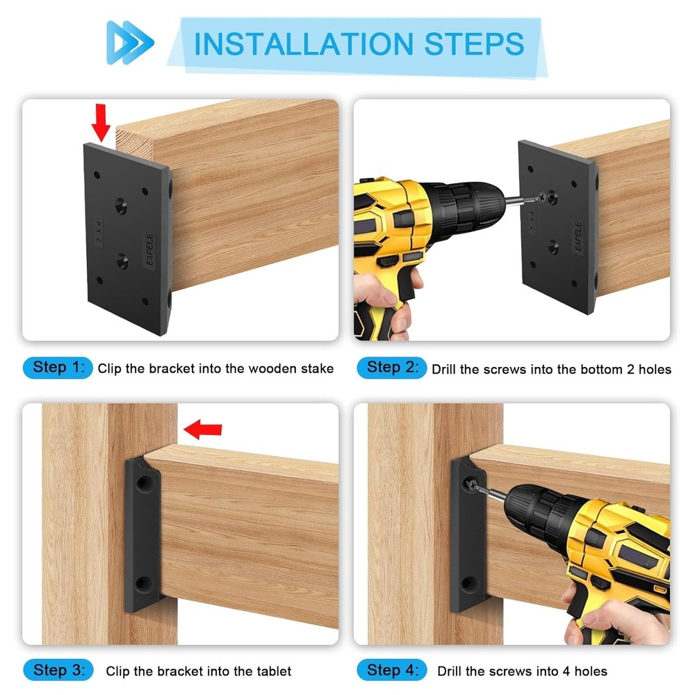 Durable 30PCS Bracket Connectors for 2x4 Wood Posts - Weather-Resistant Design
