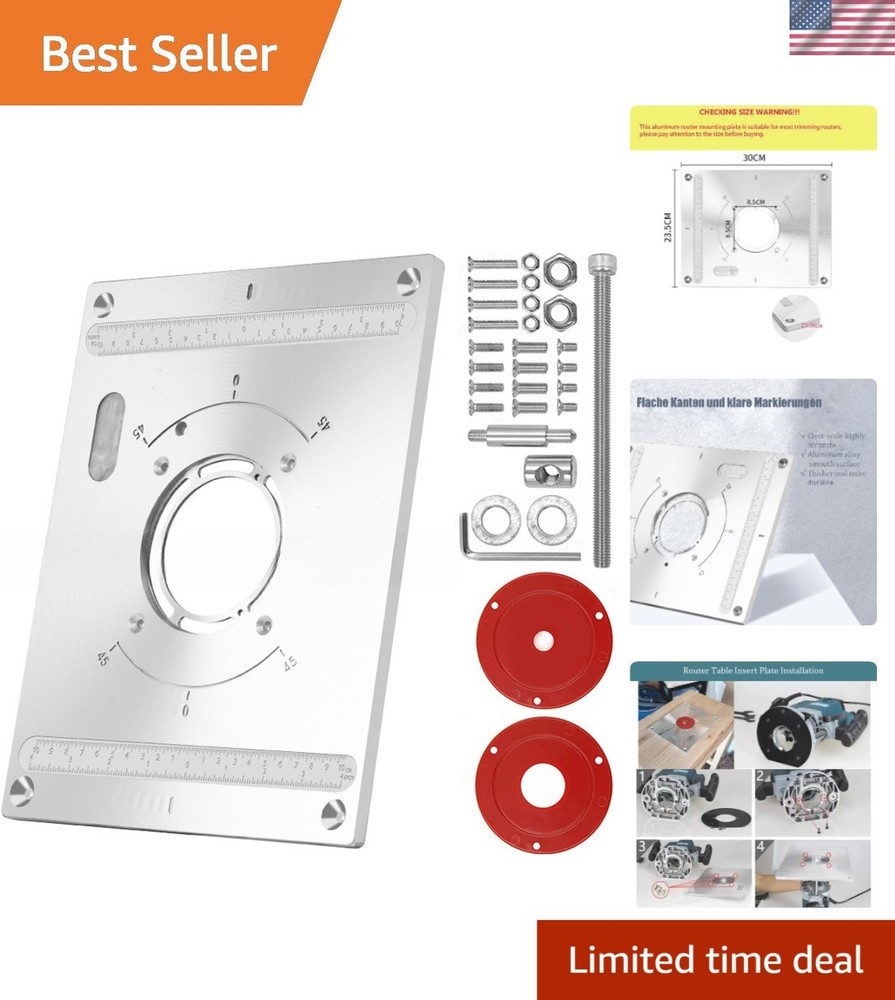Router Table Insert Plate with Easy Installation and Precision Centering Bushing