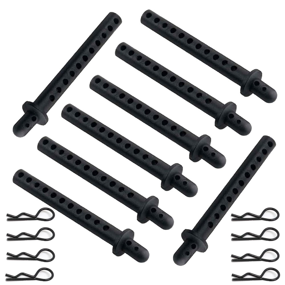 8-Pack 68mm RC Car Body Shell Post Plastic Holder Mounts with Clips Small