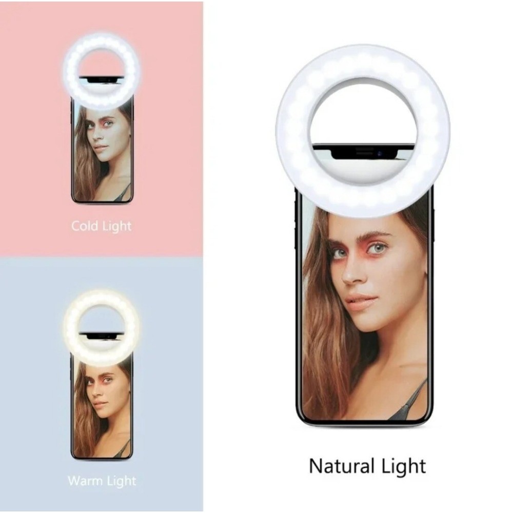 Portable 40 LEDs Selfie Ring Light With USB Charging 3 Lighting Modes for iPhone