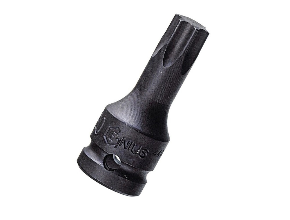 Genius Tools 1/2" Dr. T-45 Star Impact Bit Socket, 76mmL (CR-Mo) - 4476S45