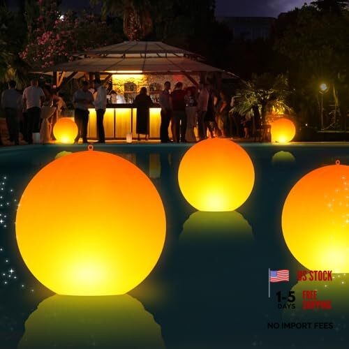 Floating Pool Lights,4" Flame Solar Pool Lights,Floating Glow Globe IP68 1