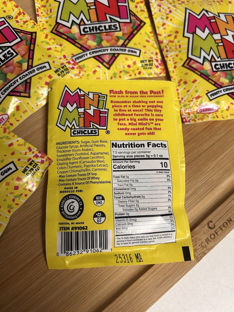 Mini Mini Gum 🍬 | Tiny Bite-Size Bubble Gum | Fun Novelty Candy - FIVE PACK