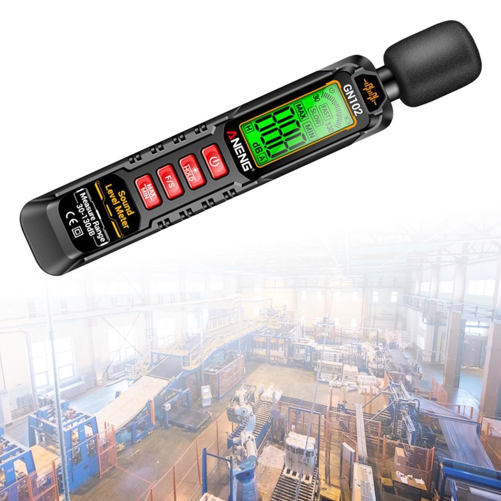 Decibel Meter Digital Sound Level Meter Portable Backlit LCD Screen Professional