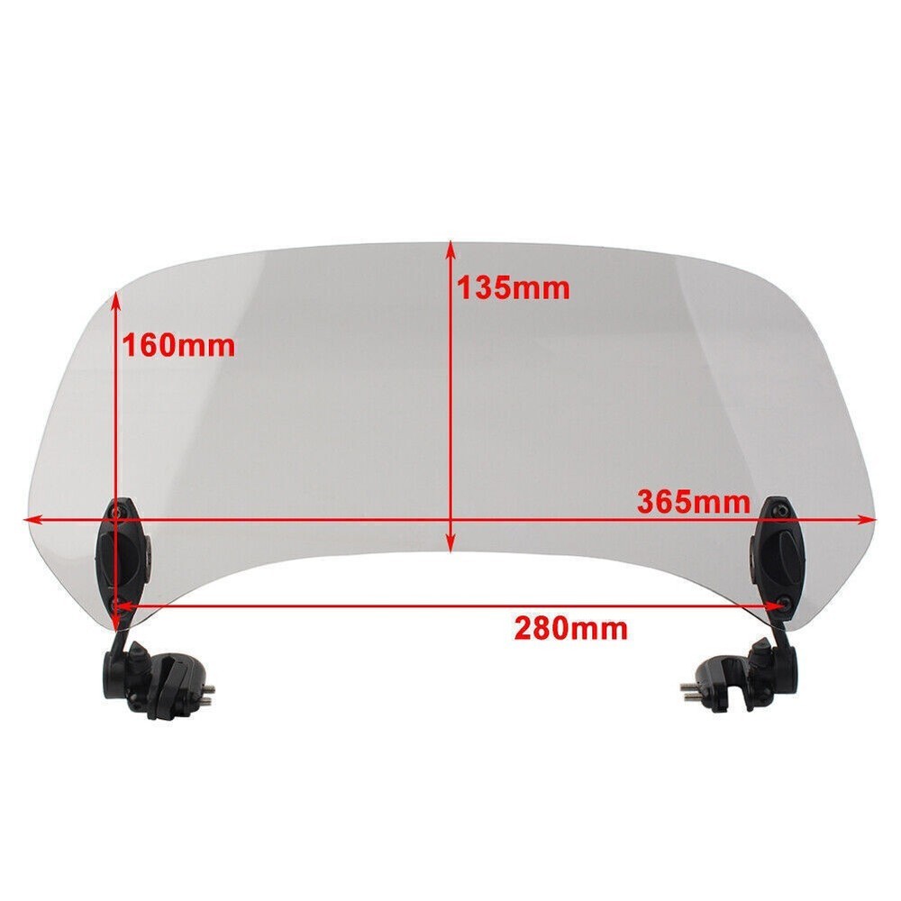 Motorcycle Adjustable Clip On Windshield Screen Extension Spoiler Wind Deflector