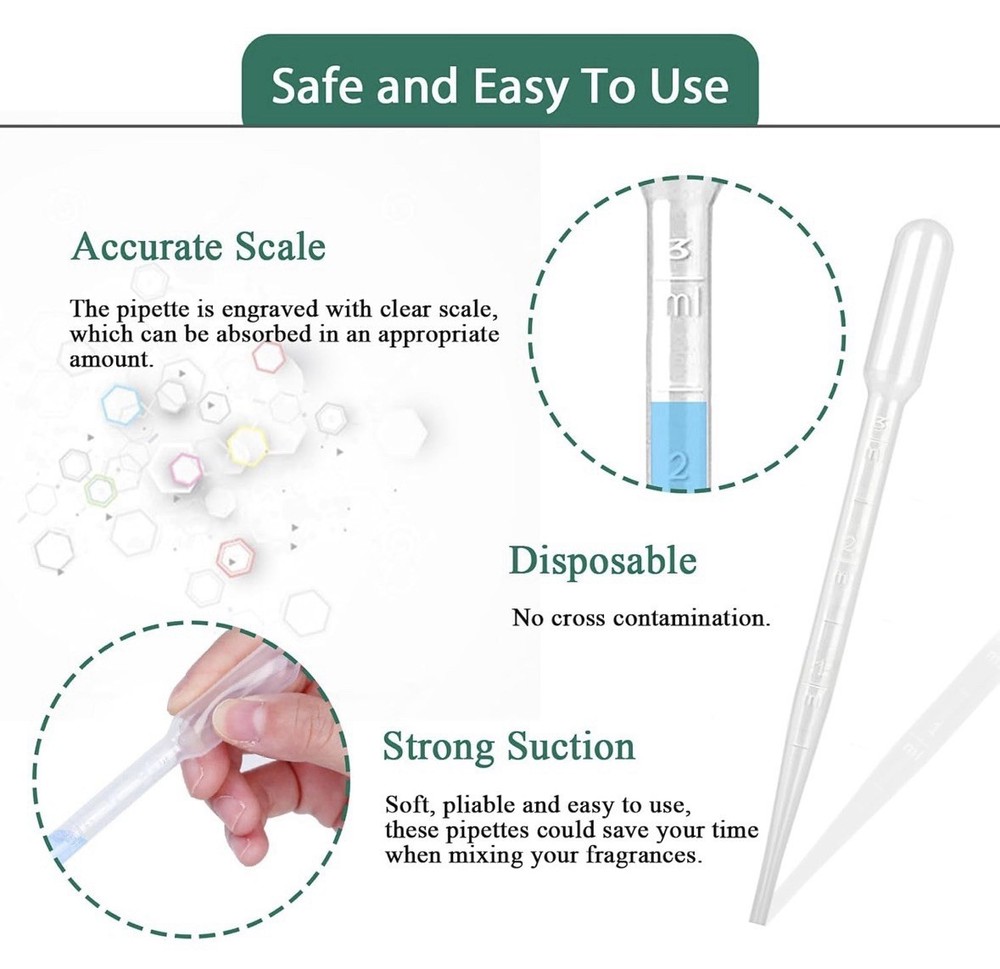 3ml Disposable Plastic Transfer Pipettes, Calibrated Dropper