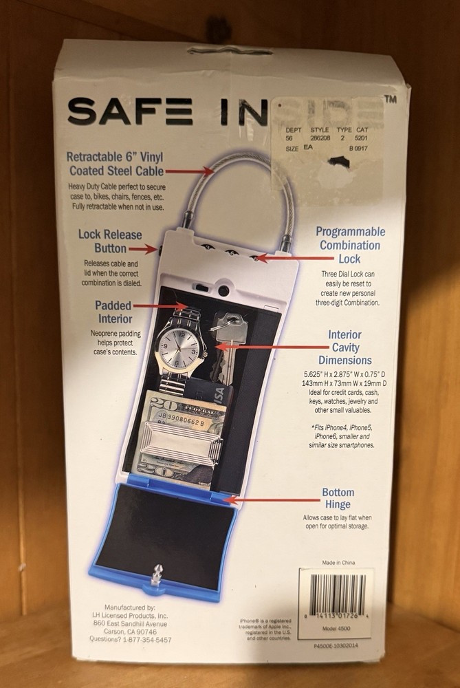 Safe Inside Portable Security Case With Combination Lock 4500 NIB