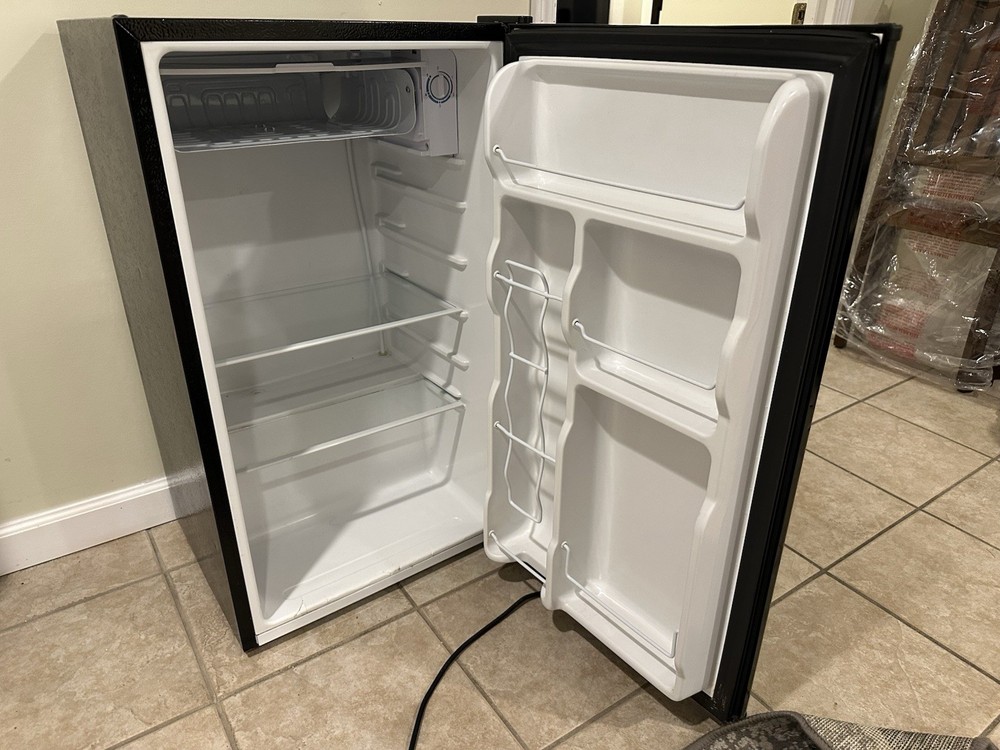 Igloo Black Mini Fridge with Freezer Compartment, Adjustable Shelves
